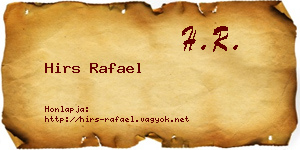 Hirs Rafael névjegykártya